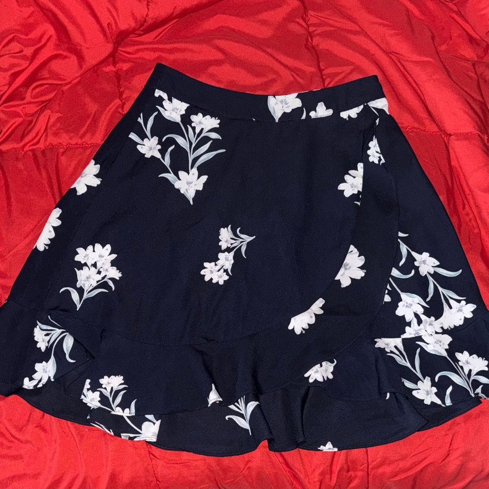 Soprano Navy Skirt with White Floral Design